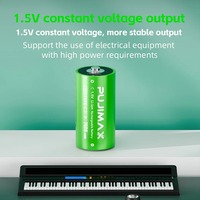 PUJIMAX 2Pcs 1.5V 7400mWh Piles au lithium de taille C rechargeables par USB avec câble de charge USB Type C pour vidéo