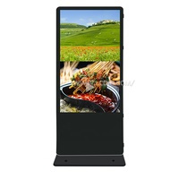 Kios Iklan Digital Layar Ganda 75 Inci dengan Wifi 4G, Layar LCD untuk Iklan Dalam Ruangan, Layar 4K, Digital Signage Standee