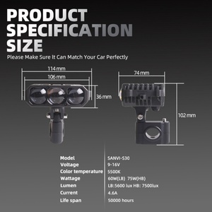 Sanvi S30 Best Selling Product 150w <b>Led</b> Spotlights Auto Lights System Car Motorcycle <b>Led</b> <b>Projector</b> Headlight - Product Image 6
