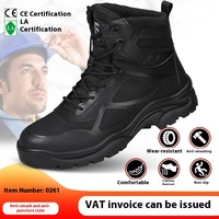 Bottes de sécurité neuves, bottes hautes, usage industriel, antidérapantes, anti-perforation, résistantes à l'usure, semelle en caoutchouc, embout en acier, automne, hiver, été