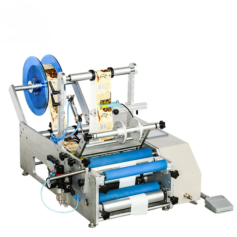 CH-50 Round Jar Label Applicator Semiautomatic Wine Bottle Labeling Machine For Conical Bottle