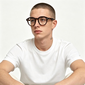 <span class=keywords><strong>Gafas</strong></span> Estilo <span class=keywords><strong>Johnny</strong></span> <span class=keywords><strong>Depp</strong></span> para Hombre <span class=keywords><strong>con</strong></span> Filtro de Luz Azul Montura de Acetato Lentes Transparentes de Marca de Diseñador para Ordenador Redondas Masculinas - Product Image 3