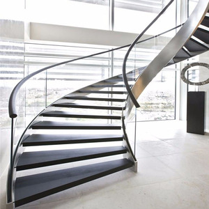 Thiết Kế Hiện Đại Sắt Thép Tròn Cong Cầu Thang Xoắn Ốc Bước Và Kính Lan Can Lan Can Kit Hệ Thống Cho Xây Dựng Nội Thất Trong Nhà - Product Image 6