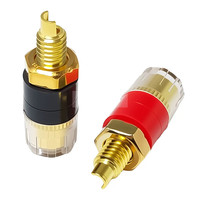 Connecteur banane plaqué or en cuivre pur M4*33 de 4 mm pour amplificateur de puissance, connecteur audio cristal, borne de haut-parleur