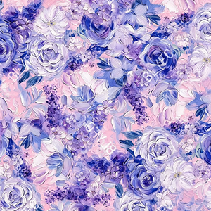 Stampa su Tessuto ad Alta Definizione: Motivo Artistico Rosa Viola 'Violet Muse', 100% Cotone per Moda High-Street e Sfilate - Product Image 4