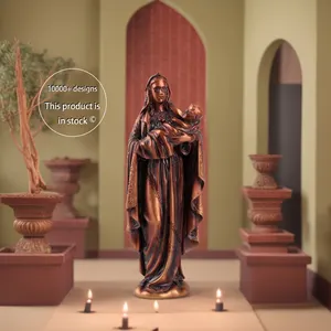 Fábrica al por mayor estatuas religiosas católicas resina Virgen María estatua color moda regalos cristianos estatuilla recuerdo