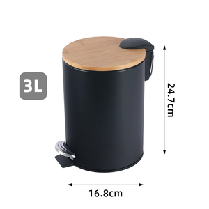 Kích Thước Tùy Chỉnh Màu Đen Kim Loại Rác Đạp Sắt Thùng Rác Thùng 3L <span class=keywords><strong>Mini</strong></span> Thùng Rác Có Thể Với Nắp Cho Phòng Tắm Văn Phòng Phòng Ngủ - Product Image 6