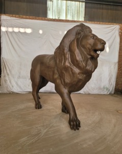 Personalizzato all'ingrosso a buon mercato prezzo per la casa decorazione del parco grande fusione in bronzo scultura animale scolpita in ottone lucido statua di leone - Product Image 3