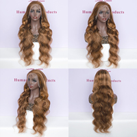 Xuchang Cheveux En Gros Humain Vierge Vague De Corps P4/27 # Couleur Cheveux Lace Front Perruques pour Les Femmes Noires