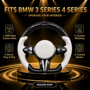 Volant en fibre de carbone à bas <span class=keywords><strong>prix</strong></span> avec emblème M et palettes de changement de vitesse en carbone pour <span class=keywords><strong>BMW</strong></span> F20 F30 F10 F25 F15 M2 M3 M4 M5 – Vente directe usine - Product Image 6