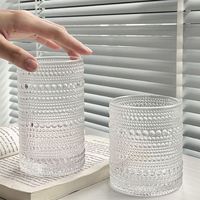 Tasse en verre rétro nordique à pois en relief, tasse à eau, tasse à thé au lait, tasse à café, tasse à jus, tasse à bière esthétique