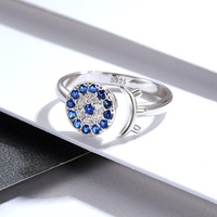 925 Sterling Silver Turkish Evil Eye Rings pour femmes Cubic Zirconia Evil Eye Signet Ring