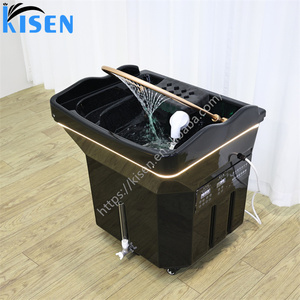 Lavabo Eléctrico Portátil Kisen para Champú, Lavacabezas Móvil Blanco/Negro para Salón, sin Tuberías, con Tanque y Calentador de Agua - Product Image 5