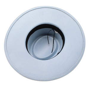 Sombrero Fedora de Ala Ancha de 9.5 cm, Sombrero Panamá de Fieltro de Lana, Estilo <span class=keywords><strong>Jazz</strong></span> - Product Image 2