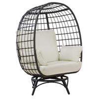 Nouveau design Fauteuil œuf d'extérieur en rotin pour balcon d'hôtel, chaise simple de patio imperméable, chaise à bascule de jardin en osier tressé à la main