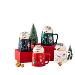 Creative Cartoon Santa Claus Ceramic Mug Lid Spoon-Portable Tea/Coffee <b>Cup</b> Personalized Christmas Gift Father's Day Graduation - Product Image 2
