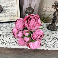 Fleur de pivoine artificielle à 9 têtes, vente en gros pour mariage, décoration nordique pour la maison