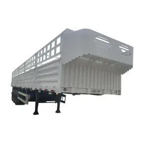 Factory price 3 axle canvas cover side curtain type cargo box container fence semi truck trailer