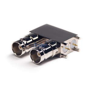 75 Ohm Coaxial Connector BNC Right Angle Female Pin Panel Mount Through Hole - Product Image 1