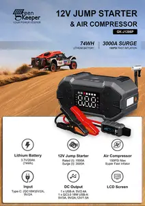 New Product Ideas 2024 4IN1 Multifunction Electric Portable Power Bank Booster Car Jump Starter With Air Compressor