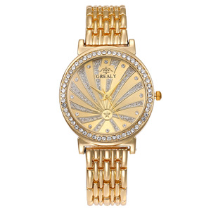 Luxury Geneva Brand fashion gold watch women ladies Crystal dress <span class=keywords><strong>orologi</strong></span> da polso al quarzo - Product Image 5