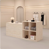 Comptoir d'îlot pour magasin de vêtements féminins, table de présentation pour chaussures et sacs, rectangulaire simple ou double face