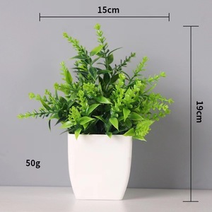 Lot de 4 plantes artificielles d'<span class=keywords><strong>eucalyptus</strong></span> durables, petites jardinières bleues, décoration intérieure pour salle de bain et salon - Product Image 6