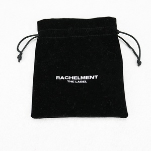 Bolsa de Regalo de Terciopelo Negra Personalizada con Logotipo, Bolsa de Joyería con Cordón de Gamuza para Empaque y Exhibición de Joyas - Product Image 3