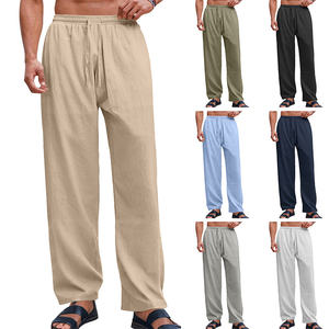 Pantaloni Sportivi in <span class=keywords><strong>Lino</strong></span> di Alta Qualità, Stile Casual con Gamba Larga per Uomo - Product Image 3