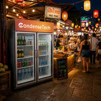 Congélateur professionnel à porte vitrée pour la restauration, avec refroidissement ventilé et système No Frost, pour stockage vertical