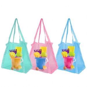 Sacs de plage en maille de couleur unie avec logo personnalisé en gros - Product Image 2