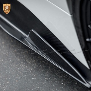 Jupes latérales en fibre de carbone style Vors pour 488 FER167, kit carrosserie latérale aérodynamique léger, jupes latérales de course en fibre de carbone style Vors - Product Image 3