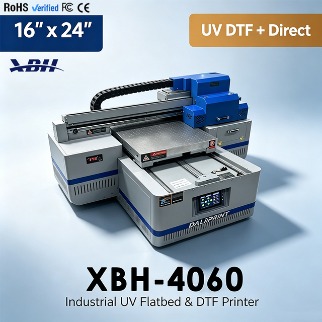 XBH 4060 Uv Flatbed Printer for Printing Phone case Glass Bottle Pen 3D LED Varnish Acrylic Multi-function