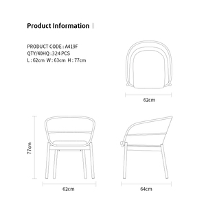 Set di Tavolo e Sedie da Pranzo per Esterni in Alluminio Artie Garden Furniture, Arredamento per Ristoranti all'Aperto - Product Image 5
