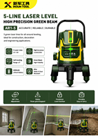Niveau laser rotatif automatique industriel 5 lignes à auto-nivellement, laser vert 532nm, alimentation par batterie au lithium 3