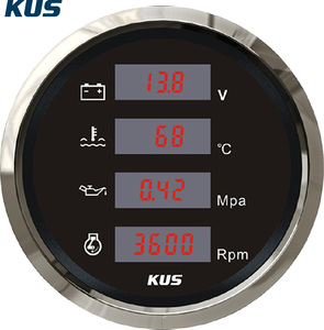 KUS SEA-V Serisi 85mm Dijital 4'ü 1 Arada Çok Fonksiyonlu Gösterge 12V/24V Evrensel Tekneler İçin - Product Image 4