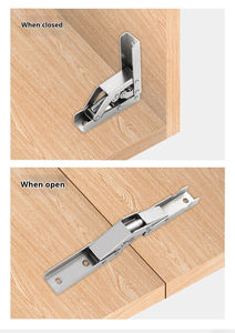 Support de table caché, étagère dissimulée, pièce de mobilier, angle d'ouverture de 180°, charnière en acier moderne pour chambre à coucher, appartement - Product Image 2