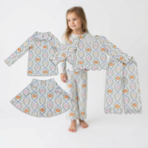 Conjuntos de ropa de otoño para bebés y niñas, camisetas de manga larga con lazos de calabazas, pantalones Skort - Product Image 1