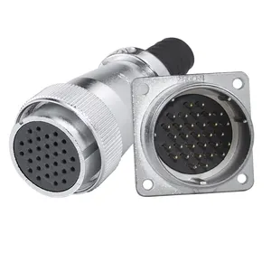 Electrical Power Aviation Connector Waterproof Ip67 Square Flange Socket Adapter Straight Butt