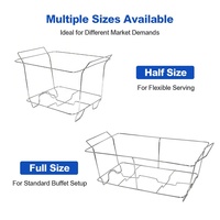 Vente en gros de chauffe-plats empilables pleine grandeur présentoir pour buffet de restauration support de chauffe-plats jetable en fil métallique pour service