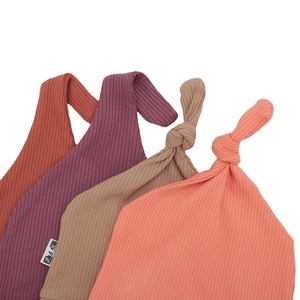 Gorro de bebé de punto de invierno Unisex para recién nacidos, bebés, niños pequeños, gorro cálido con cierre de cubo para niños, gorro con tela de costilla, Baberos para bebés - Product Image 6