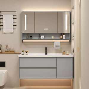 Wholesale Modern Waterproof Wall-Mounted Bathroom Vanity Cabinet with <b>Smart</b> <b>Mirror</b> Hospital Grade Melamine Board MDF Vanity Unit - Product Image 5