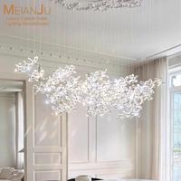 Lustre en cristal de style français de luxe, fleur, hauteur réglable, lampe suspendue moderne à LED, finition chromée, 3 températures, 50 000 heures