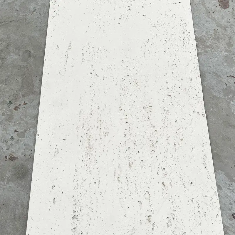 Revestimiento de pared exterior de piedra natural travertino blanco MCM baldosas cerámicas flexibles