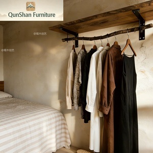 Porte-vêtements mural en bois massif, style minimaliste, pour chambre à coucher, pour enfants - Product Image 4