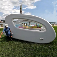 Plateforme flottante aquatique, plateforme de jeu, bateau électrique solaire, bateau de pêche gonflable Funworld en PVC/vinyle, capacité jusqu'à 500 kg