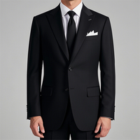 Vestes sur Mesure Modernes Unies Haute Couture, Veste de Costume Noire pour Hommes d'Affaires en Laine Italienne Haut de Gamme