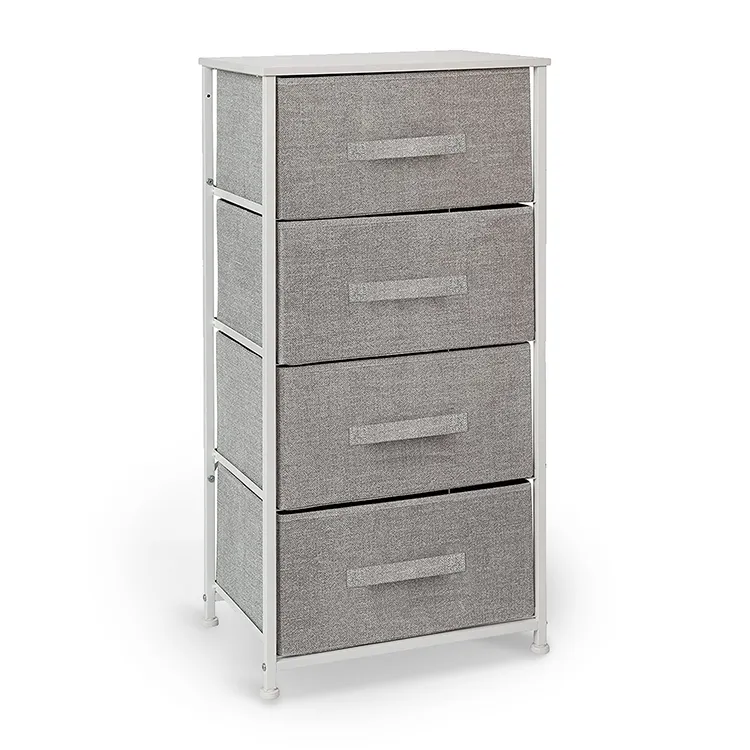 High Quality Stock Fabric Dresser Cabinet With White Drawer Boxes Organizers Living Room Storage Cabinets