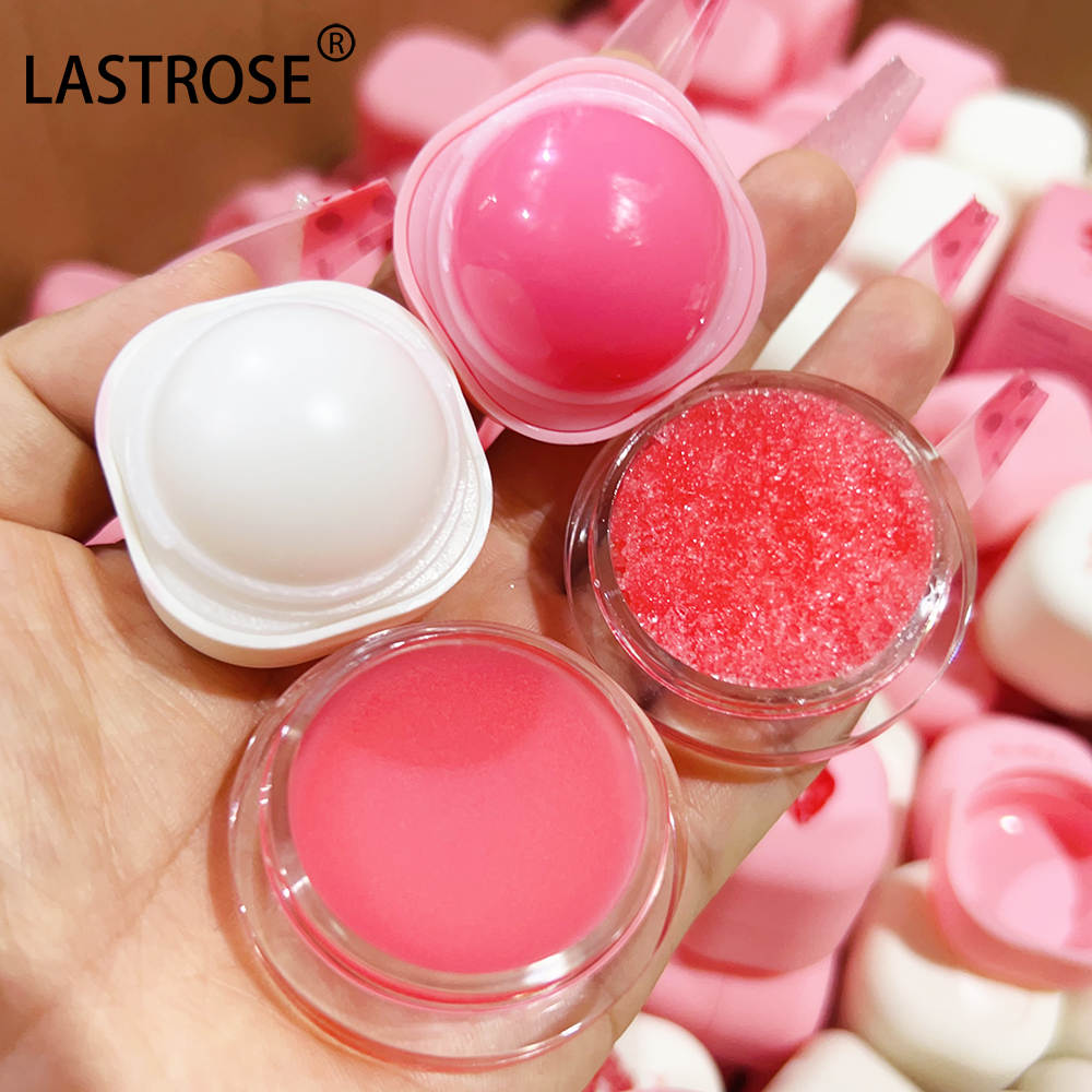 OEM Logo Strawberry Natural Long Lasting Chapstick Hydrating Sunscreen Deep Repairing Moisturizing Sphere Round Ball Lip Balm