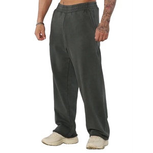 Pantalons de survêtement pour homme sur mesure, vintage, lourds, délavés à l'acide, coupe droite, streetwear, coupe ample, style décontracté - Product Image 4